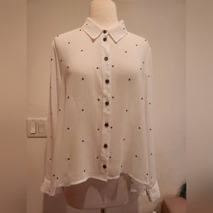 Cooperative Sheer Blouse with Black Rhinestones in Size L